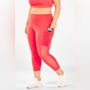 FABLETICS Powerhold Leggings in Coral Red. Size XXL